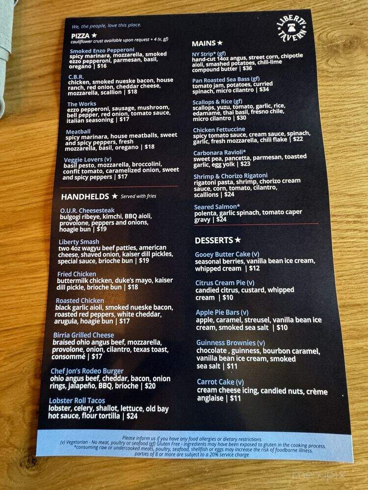 Liberty Tavern Polaris - Columbus, OH menu_pic