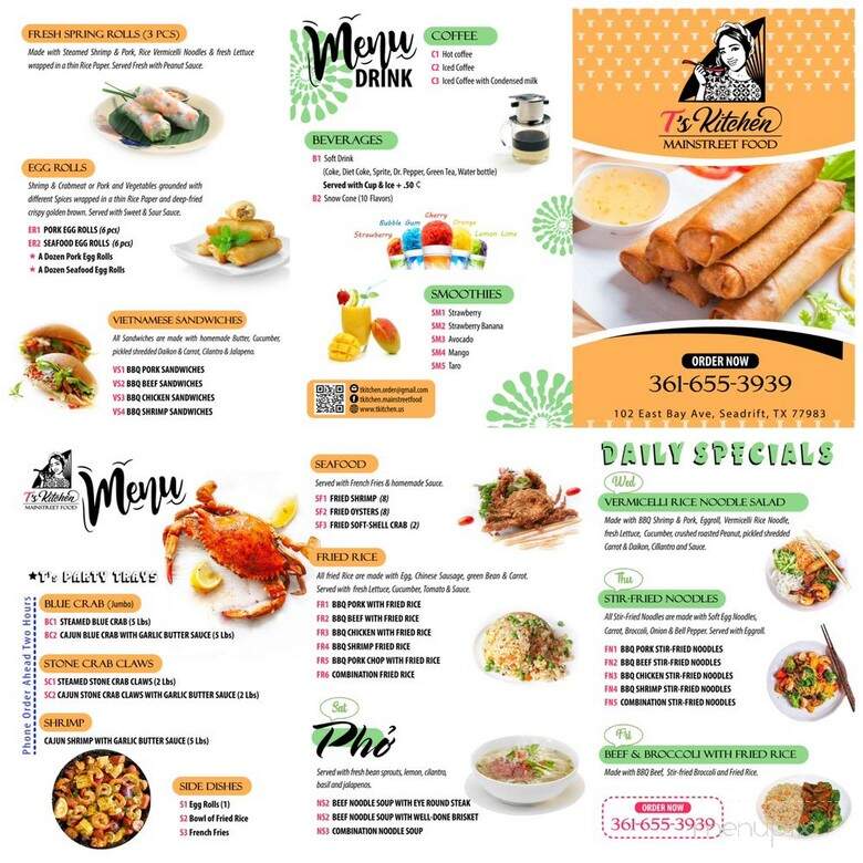 T's Kitchen - Seadrift, TX menu_pic