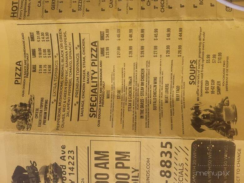 Hoagie Hounds - Buffalo, NY menu_pic