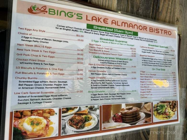 Bing's Lake Almanor Bistro - Chester, CA menu_pic