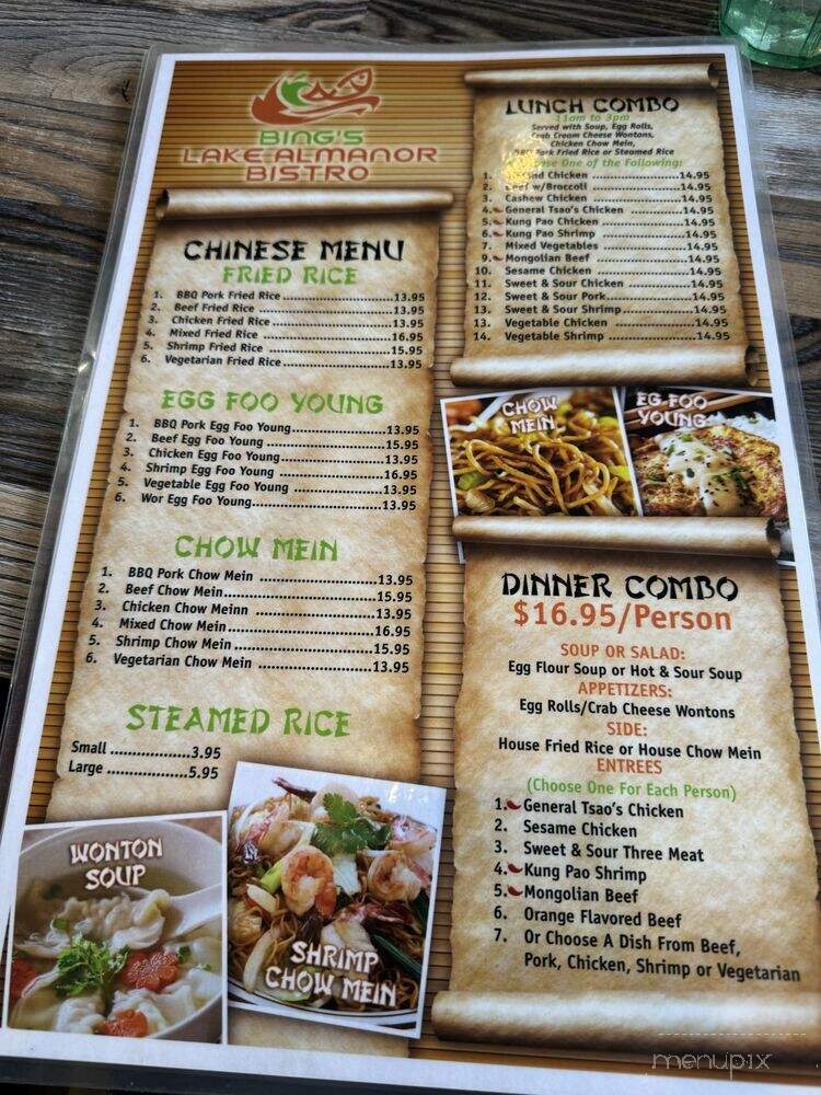 Bing's Lake Almanor Bistro - Chester, CA menu_pic