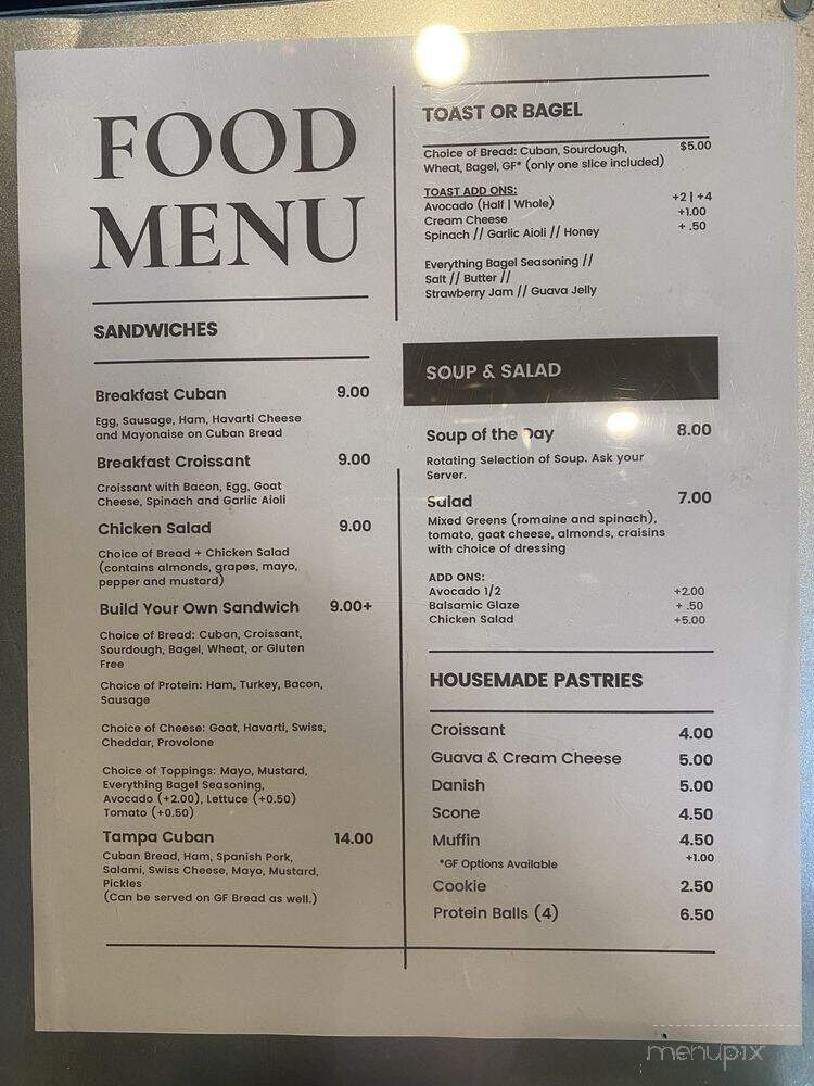 Ybor City Coffee and Tea - Tampa, FL menu_pic