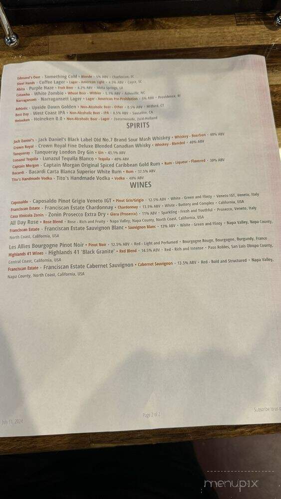 Cheesy Pint Pizzeria - Columbia, SC menu_pic