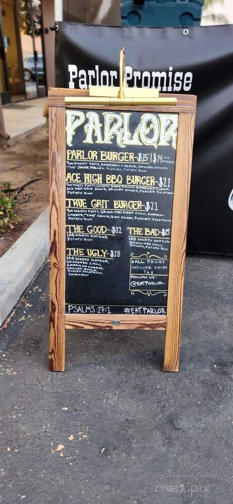 The Parlor - Temecula, CA menu_pic