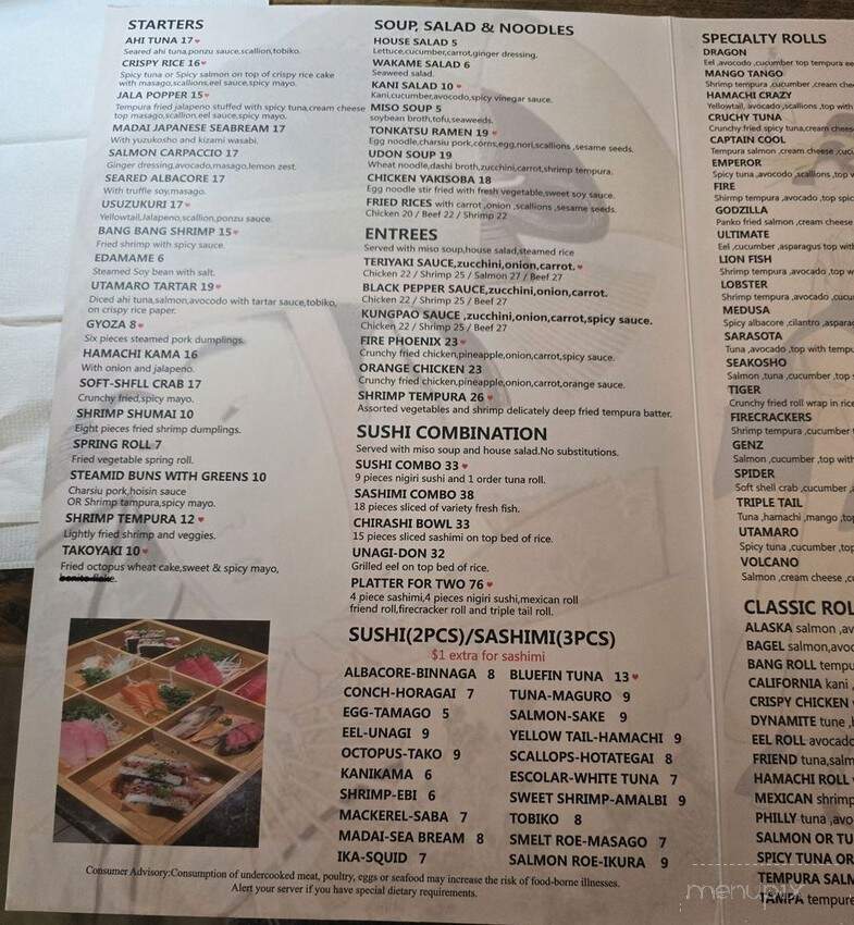 Utamaro Punta Gorda - Punta Gorda, FL menu_pic