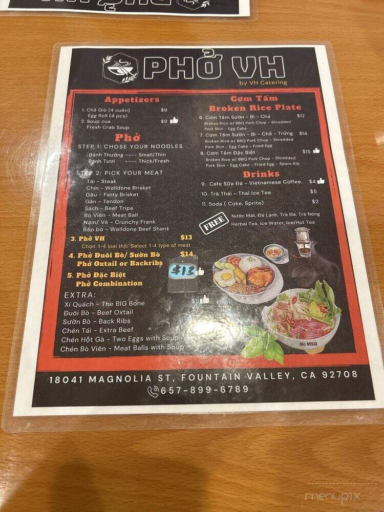 Pho VH - Fountain Valley, CA menu_pic