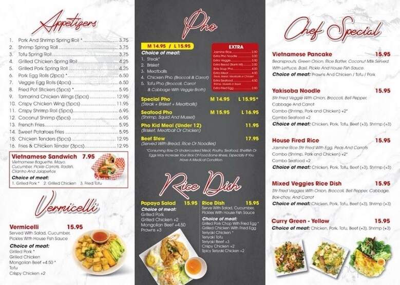 Hello Pho - Bremerton, WA menu_pic