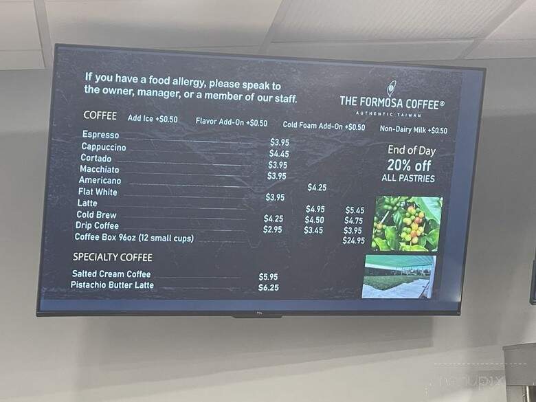 The Formosa Coffee - Scarsdale, NY menu_pic
