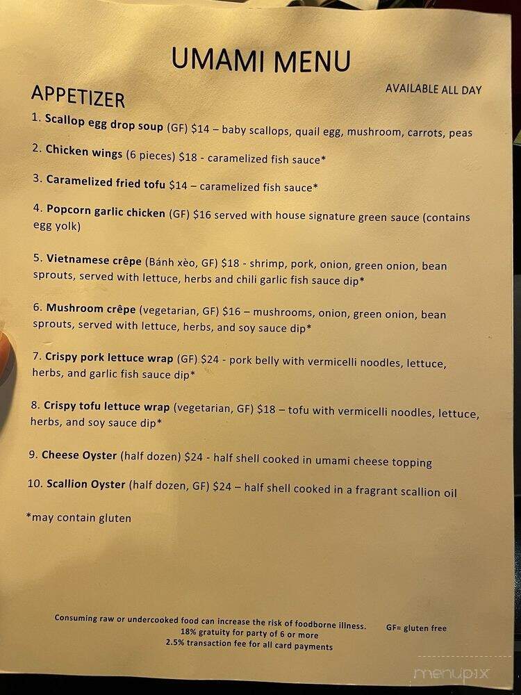 Umami BBQ - Anchorage, AK menu_pic