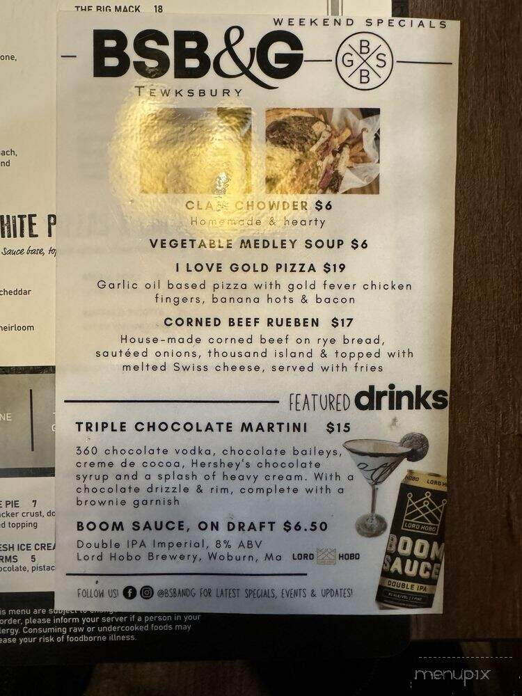 Brother's Sports Bar & Grille - Tewksbury, MA menu_pic