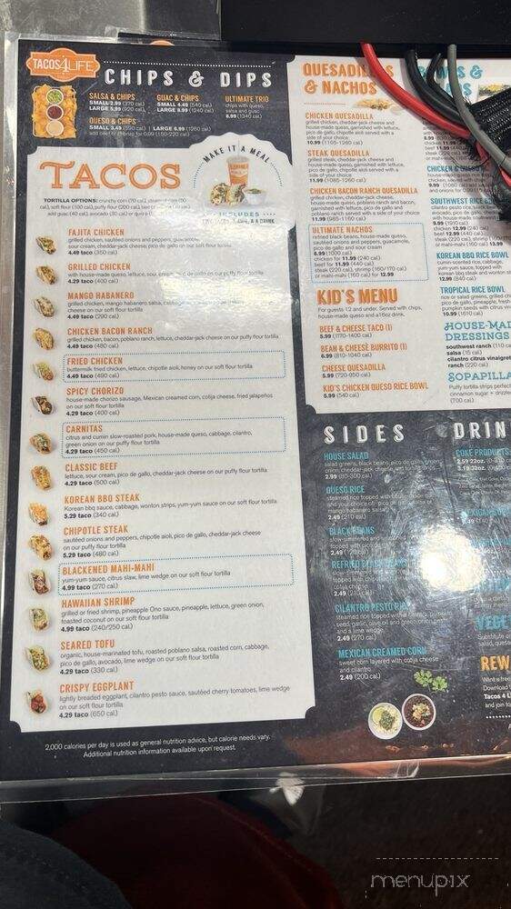 Tacos 4 Life - Ballwin, MO menu_pic