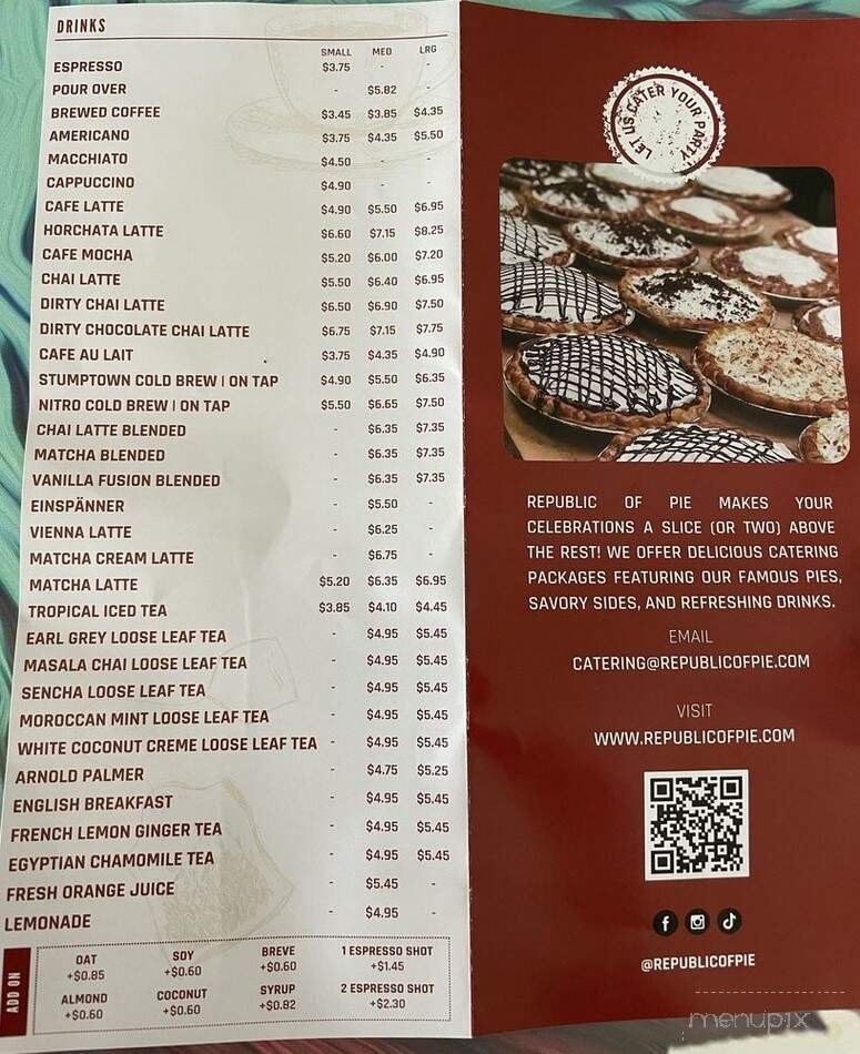 Republic Of Pie - Long Beach, CA menu_pic