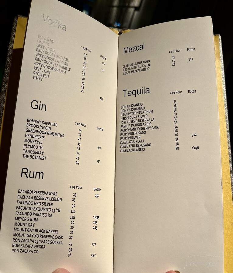Contour - New York, NY menu_pic