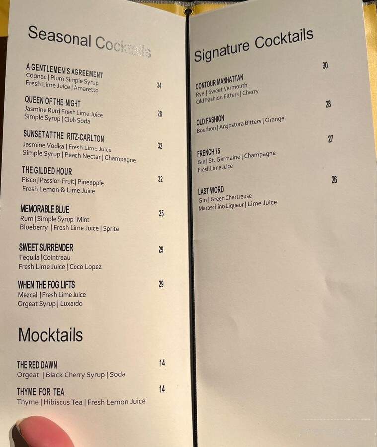Contour - New York, NY menu_pic