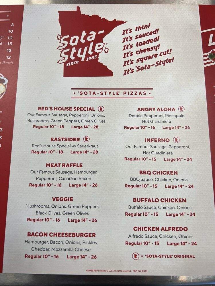 Red's Savoy Pizza - Rochester, MN menu_pic