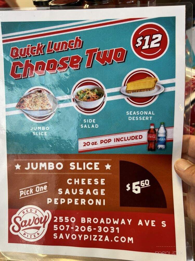 Red's Savoy Pizza - Rochester, MN menu_pic