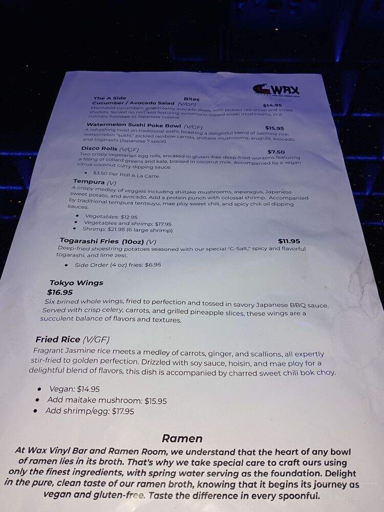 Wax Vinyl Bar and Ramen Shop - Chicago, IL