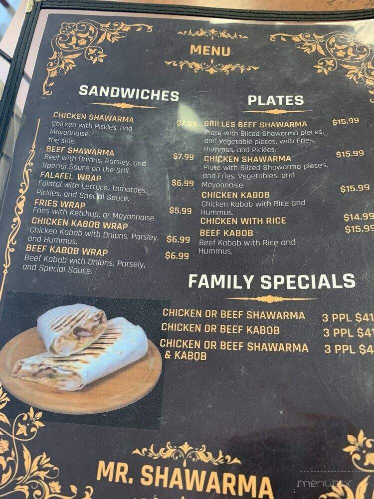 Mr Shawarma - Nicholasville, KY menu_pic