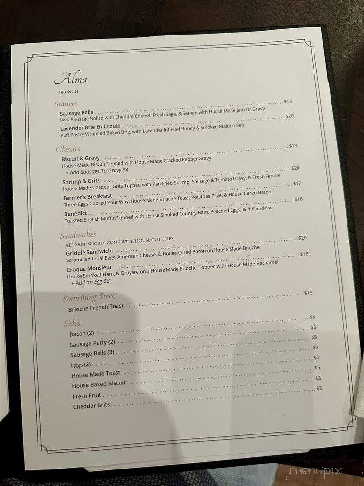 Alma - Oklahoma City, OK menu_pic