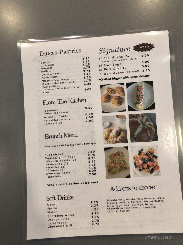 Bori Cafe Bar - Hampstead, NC menu_pic