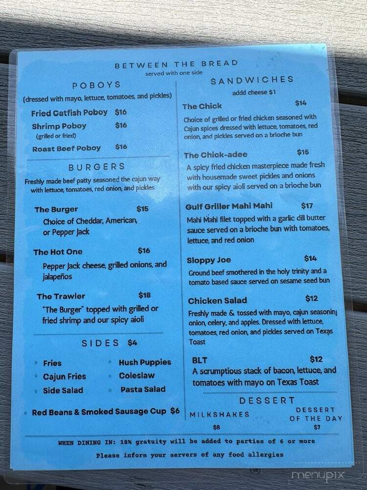 The Beach House by the Cajun Chicks - Panama City Beach, FL menu_pic