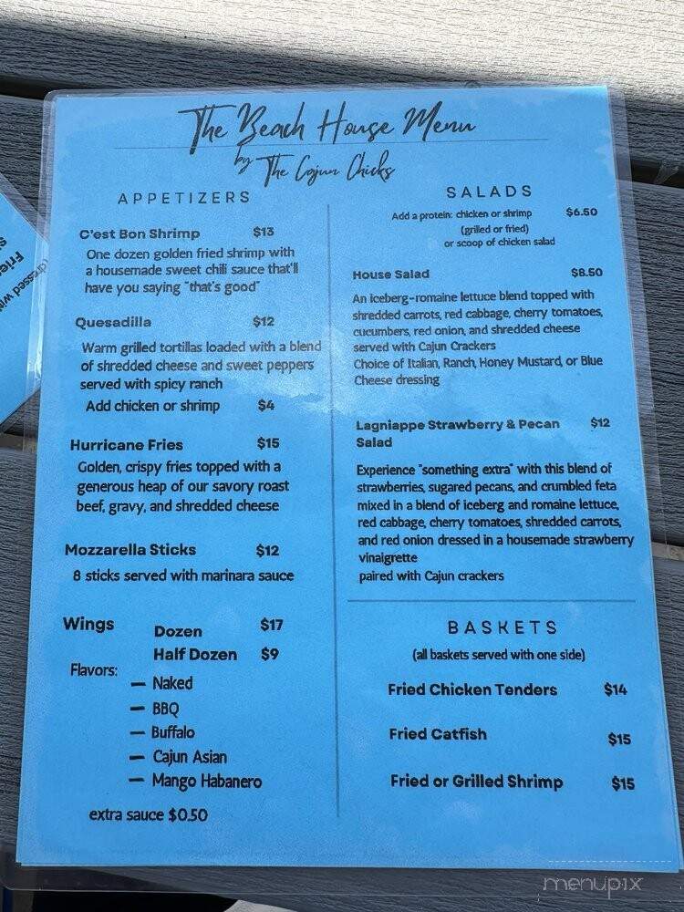 The Beach House by the Cajun Chicks - Panama City Beach, FL menu_pic