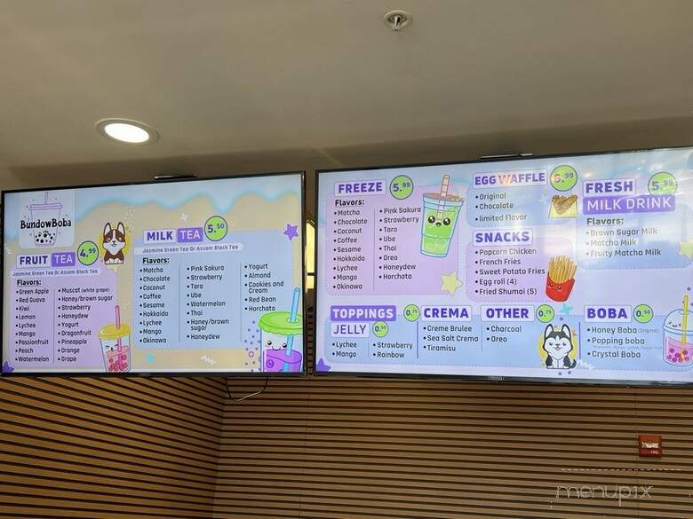 Bundow Boba - Millbrae, CA menu_pic