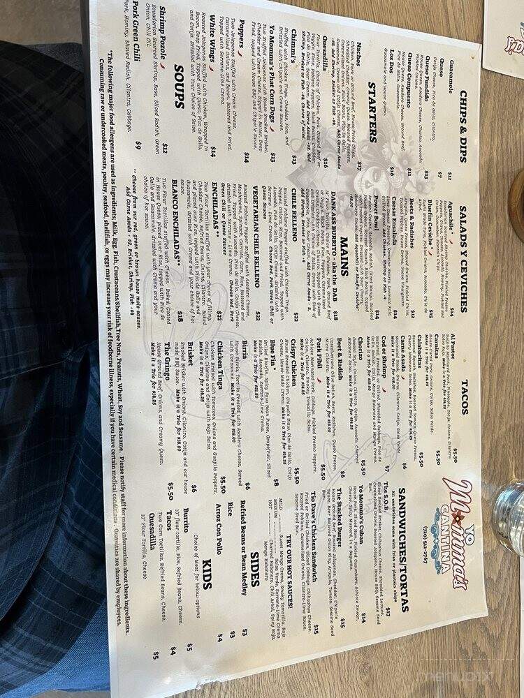 Yo Mommas Cantina - Aurora, CO menu_pic