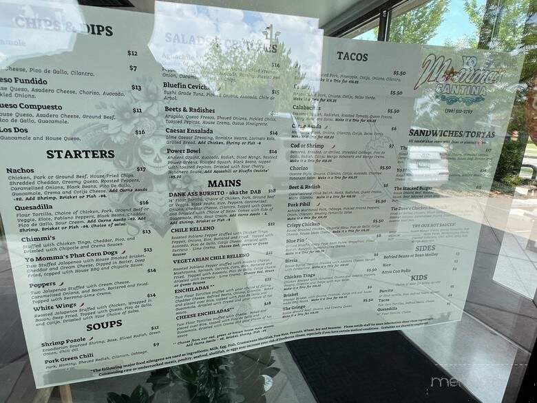 Yo Mommas Cantina - Aurora, CO menu_pic