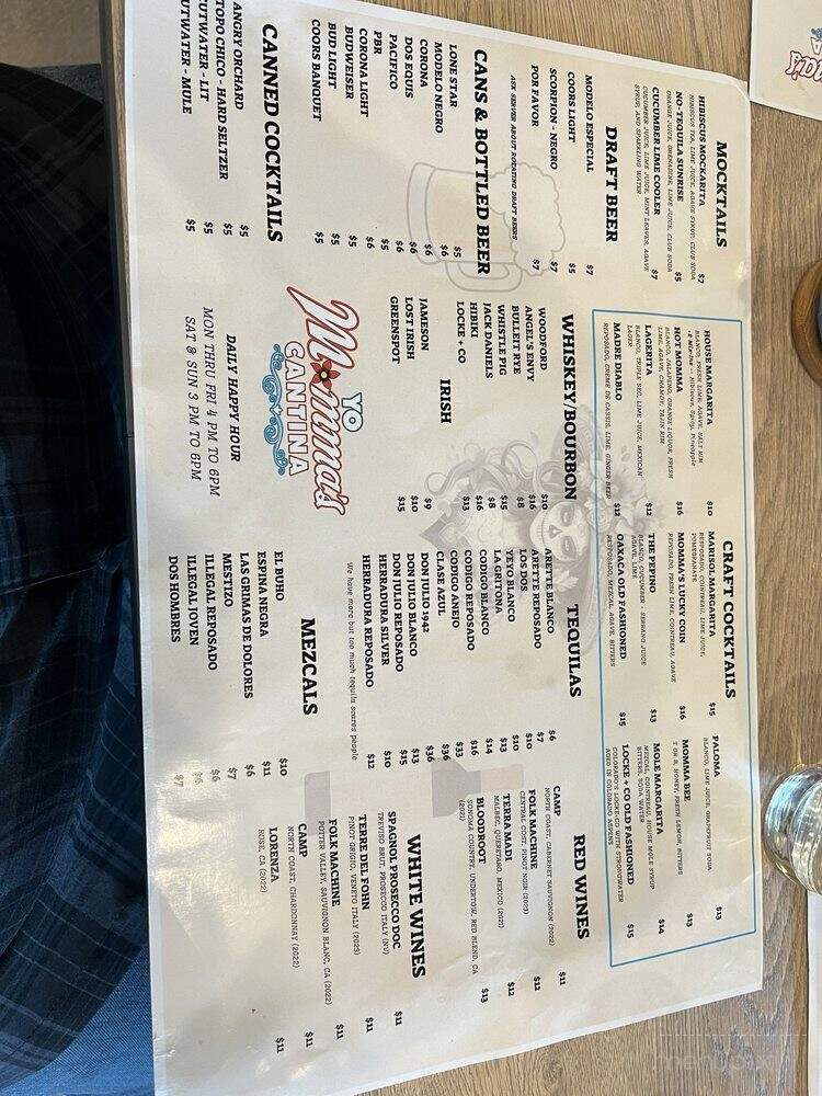 Yo Mommas Cantina - Aurora, CO menu_pic