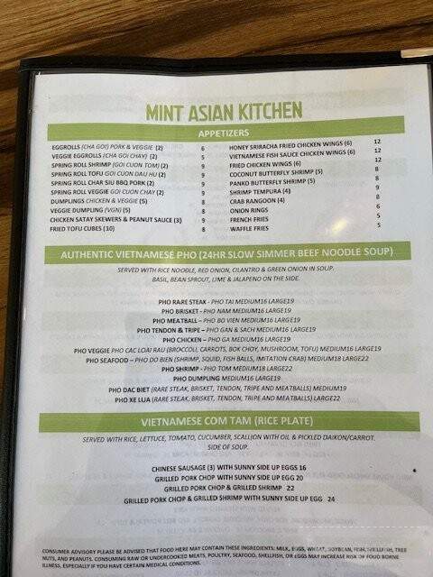 Mint Asian Kitchen - Mequon, WI menu_pic