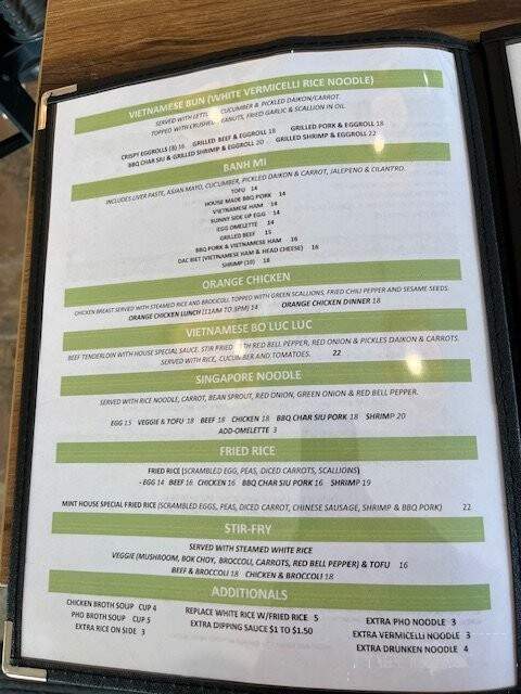 Mint Asian Kitchen - Mequon, WI menu_pic