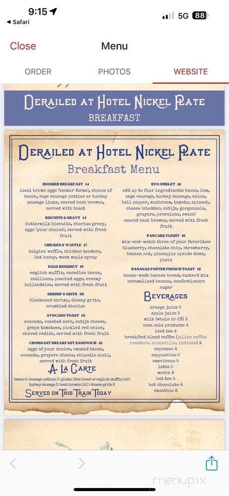 Derailed At Hotel Nickel Plate - Fishers, IN