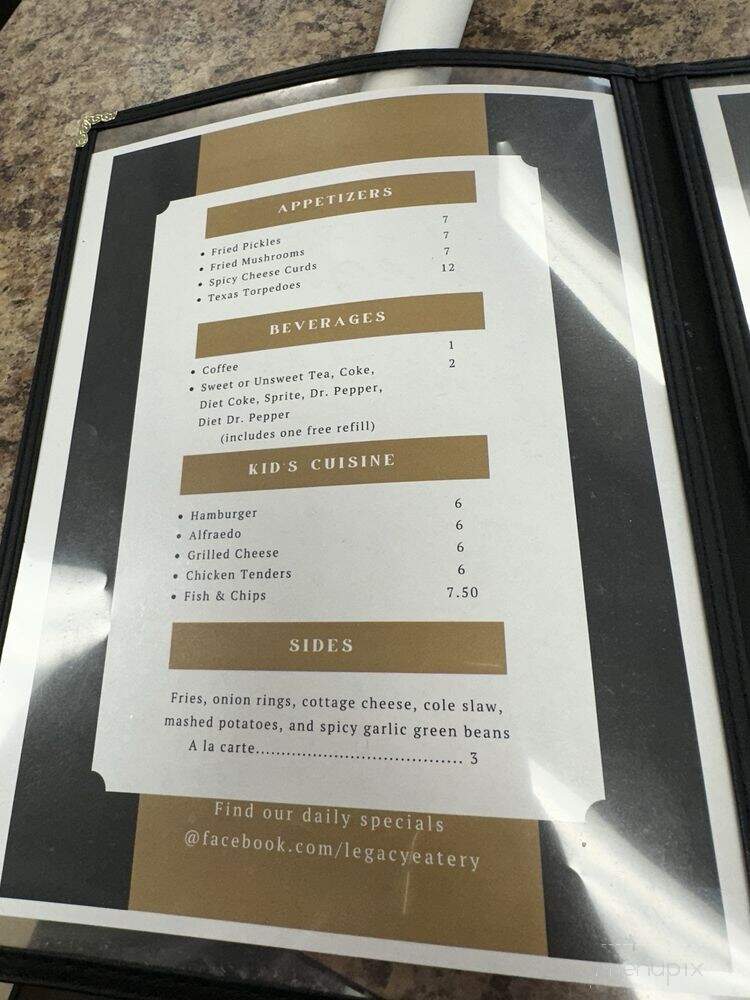 Legacy Eatery - Grove, OK menu_pic