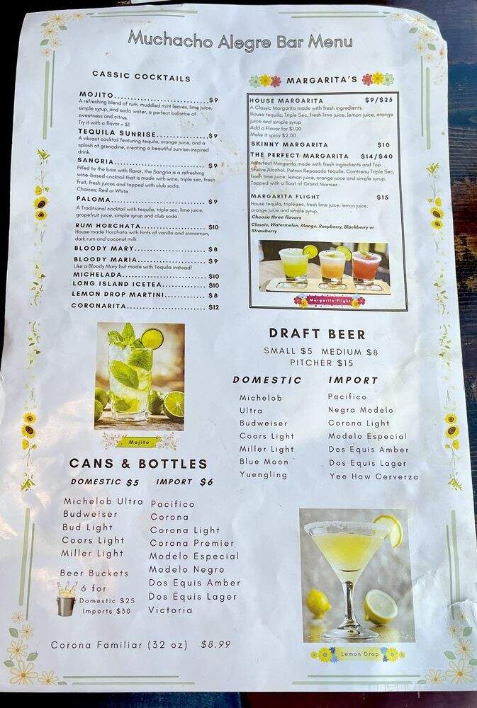 Muchacho Alegre - Sevierville, TN menu_pic