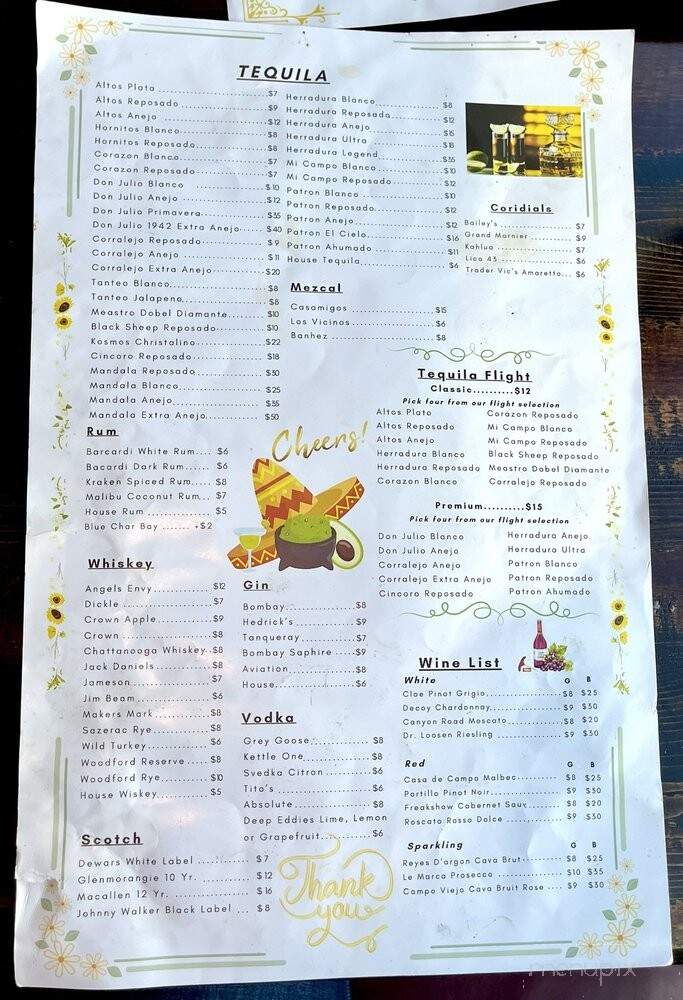 Muchacho Alegre - Sevierville, TN menu_pic