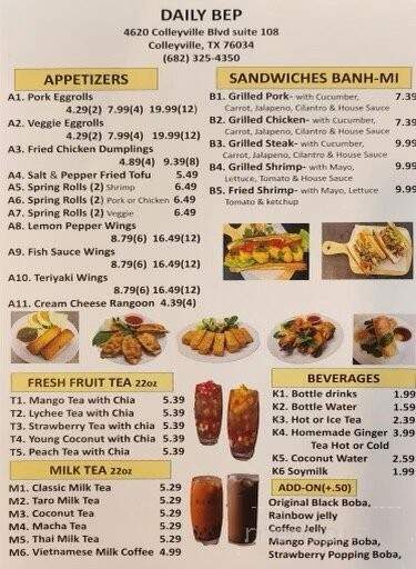 Daily Bep - Colleyville, TX menu_pic