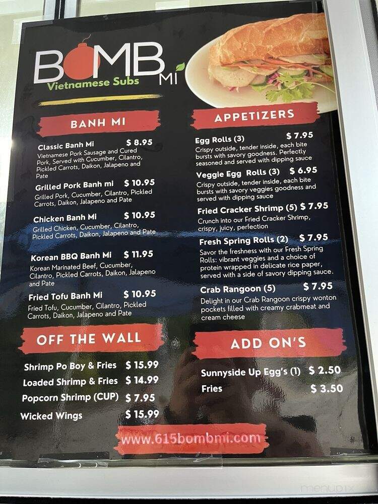 Bomb Mi Vietamese Subs - Murfreesboro, TN menu_pic