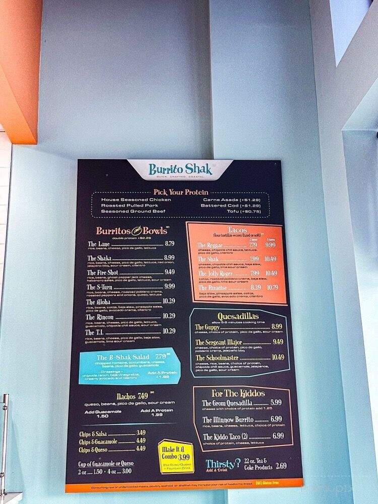 Burrito Shak - Greensboro, NC menu_pic