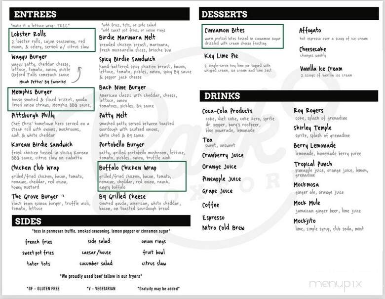 Back Nine - Oxford, MS menu_pic