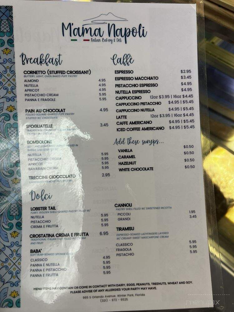 M'ama Napoli - Winter Park, FL menu_pic