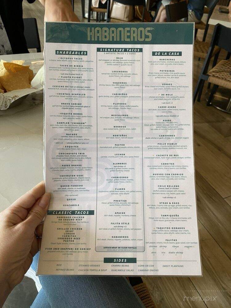 Habaneros - Baton Rouge, LA menu_pic