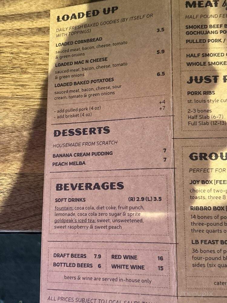 Ribbro BBQ - Long Beach, CA menu_pic