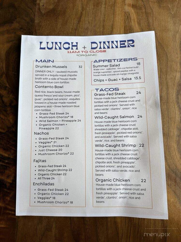 Contento Cafe - South Salt Lake, UT menu_pic