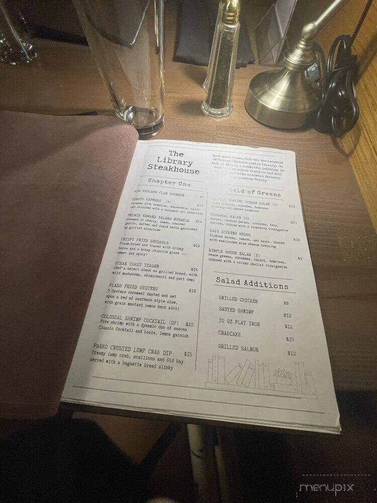 The Library Steakhouse - Fuquay Varina, NC menu_pic