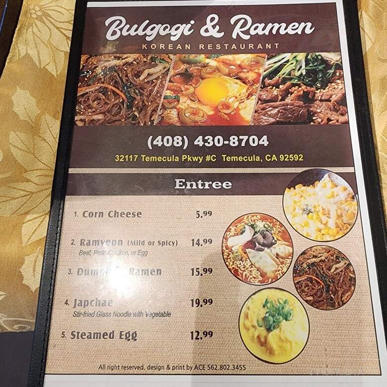 Bulgogi and Ramen - Temecula, CA menu_pic