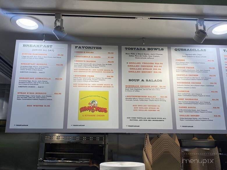 Benny's Tacos & Rotisserie Chicken - Los Angeles, CA menu_pic