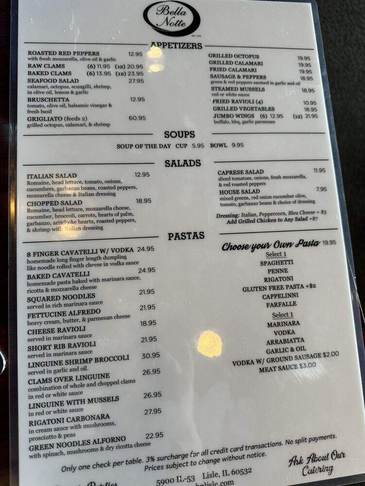 Bella Notte Lisle - Lisle, IL menu_pic