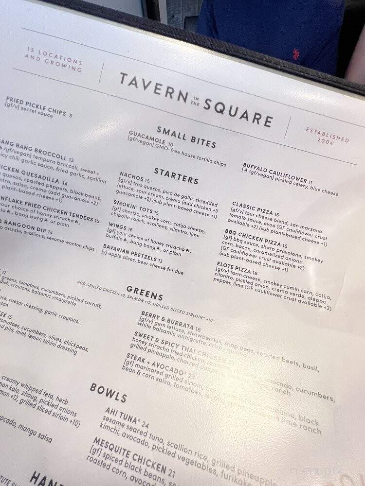 Tavern in the Square - Weymouth, MA menu_pic