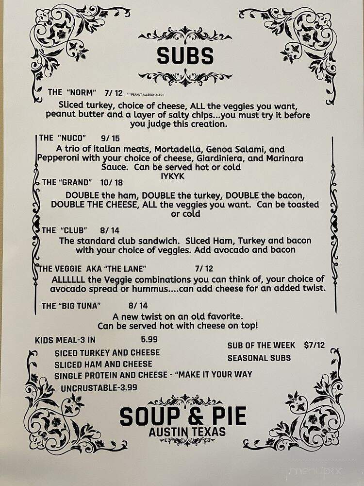 Soup & Pie - Austin, TX menu_pic